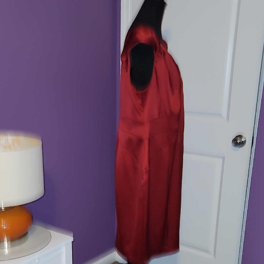 Dress Barn Deep Red Satin Dress - Picture 3 of 6